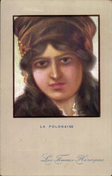 Artist Postcard Dupuis, E., Heroic Women, The Polonaise