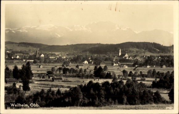 Postcard Weilheim Upper Bavaria, Panorama
