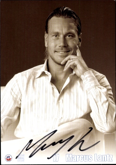 Autograph card footballer Marcus Lantz, FC Hansa Rostock, autograph