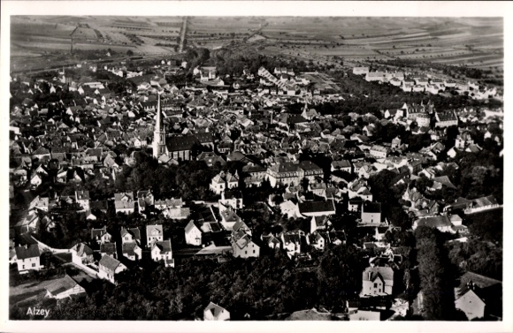 Postcard Alzey in Rheinhessen, aerial photograph