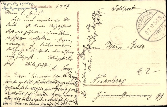 Postcard Birkenstein Fischbachau in Upper Bavaria, partial view, mountains