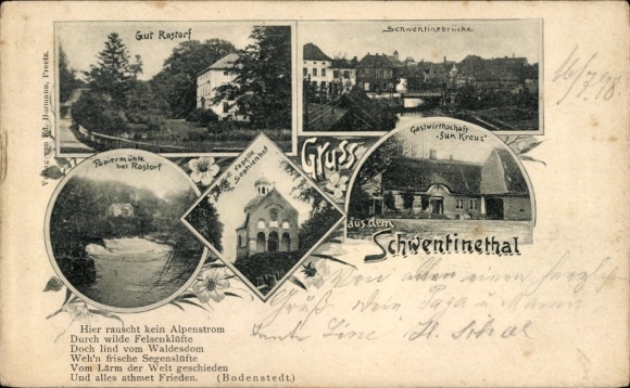 Ak Schwentinental in Sleeswijk Holstein, Gut Rastorf, Kapel Sophienhof, Gastwirtschaft Zum Kreuz