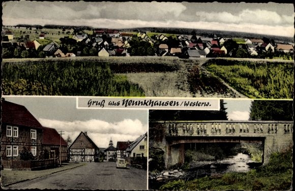 PC Neunkhausen in the Westerwald, panorama, Gasthof Zur Post, bridge