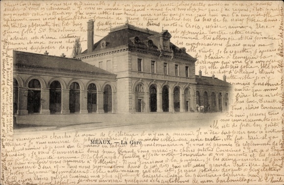 Ak Meaux Seine-et-Marne, Bahnhof