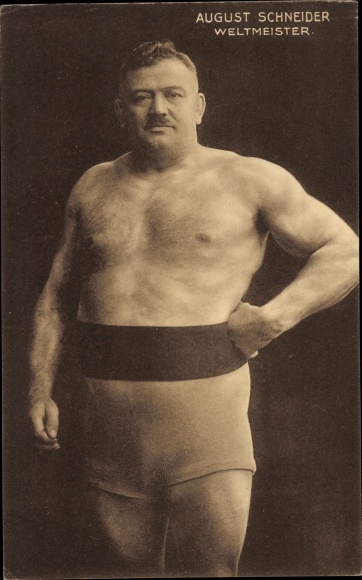 Postcard world champion August Schneider, portrait, wrestler?