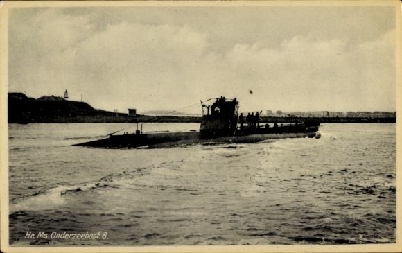 Postcard Dutch submarine 8