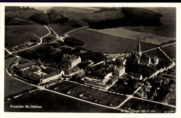 Postcard Sankt Ottilien Eresing in Upper Bavaria, Archabbey of Sankt Ottilien, aerial photograph