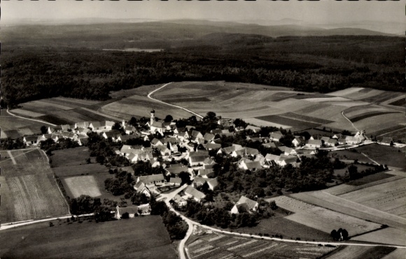 Postcard Bollstadt Amerdingen in Swabia, aerial photograph