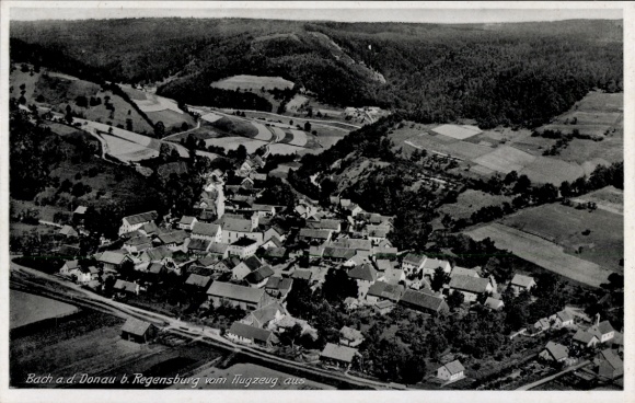 Postcard Bach Aschau im Chiemgau Upper Bavaria, aerial photograph