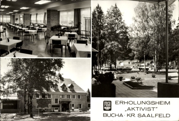 Postcard Bucha Unterwellenborn in Thuringia, FDGB recreation home activist