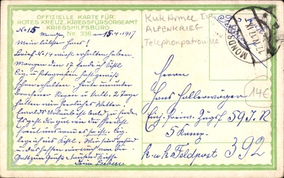 Artist Postcard Schattenstein, N., KuK Army, telephone patrol, field telephone, Alpine War