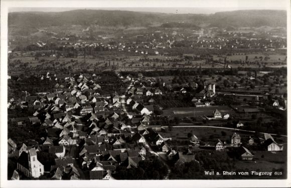 Ak Weil am Rhein, Fliegeraufnahme