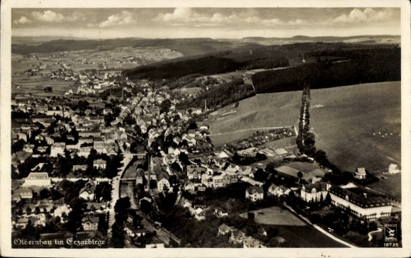 Ak Olbernhau im Erzgebirge, Fliegeraufnahme
