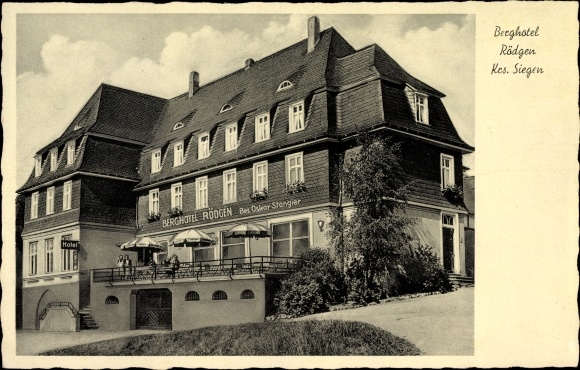 Postcard Rödgen Obersdorf Wilnsdorf in the district of Siegen Wittgenstein, Berghotel, owner Oskar Stangier