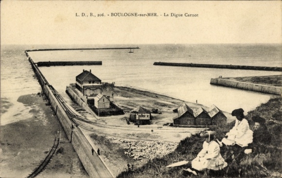 Ak Le Portel Pas de Calais, La Digue Carnot