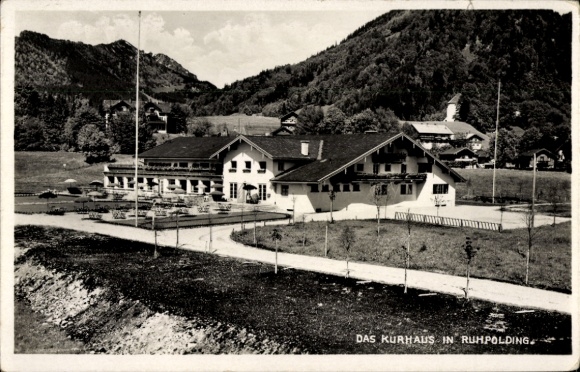 Postcard Ruhpolding in Upper Bavaria, Rauschberg, Rauschberghaus, The Kurhaus in Ruhpolding