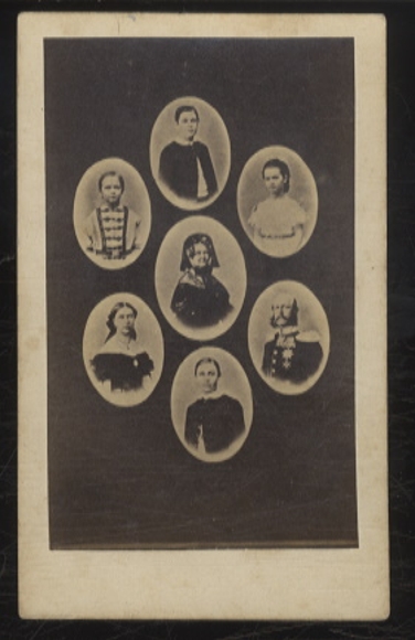 CdV Mehrbild Foto u.a. Herzog Friedrich Franz II. von Mecklenburg, Großherzogin Alexandrine