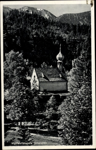 Postcard Birkenstein Fischbachau in Upper Bavaria, pilgrimage chapel