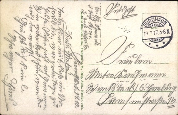 Postcard Frankfurt am Main, main station, station hall, station square, Kaiserstraße