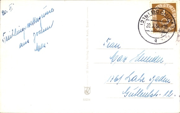 Postcard Bochum, Bochumer Verein, Gate 1, Industry, Chimney