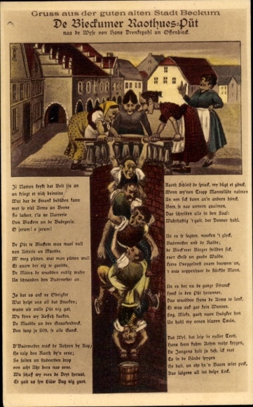 Song Artist Postcard Beckum in Westphalia, De Bieckumer Raothues-Püt, Hans Drenkepohl and Offenbieck