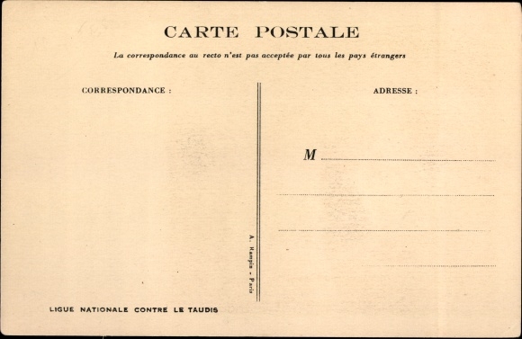Artist Postcard Poulbot, National League against the Slums, Why don&#39;t you come to school