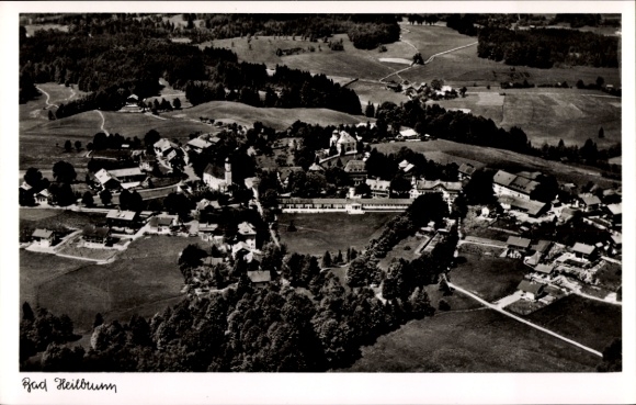 Postcard Bad Heilbrunn in Upper Bavaria, aerial photograph