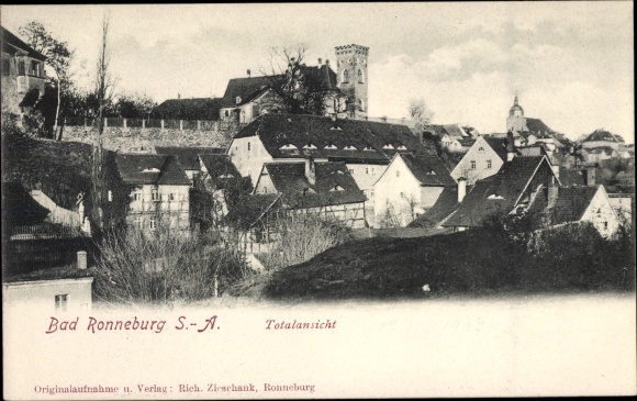 KP Ronneburg, widok na miasto, wieża, domy