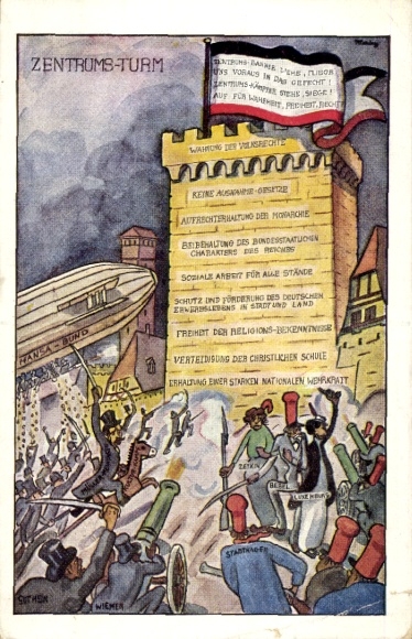 Artist Postcard German Center Party, Center Tower, Protection of People's Rights