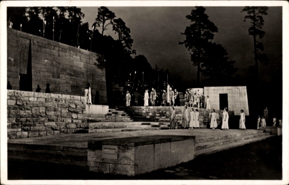 Postcard Berlin Charlottenburg Westend, Reichssportfeld, Dietrich Eckardt stage, Entry of Hercules