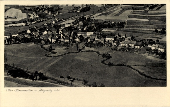Postcard Oberlinxweiler St. Wendel in Saarland, aerial photograph