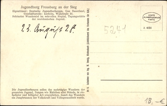 Ak Freusburg Kirchen an der Sieg, Jugendburg, Rittersaal