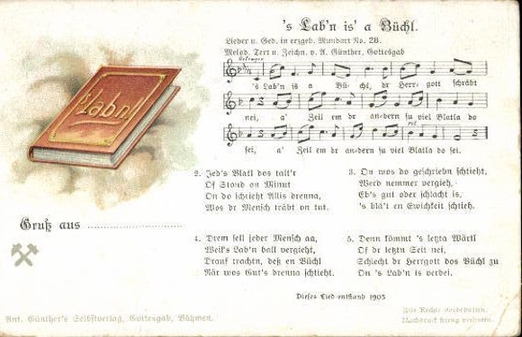 30 song cards, Anton Günther