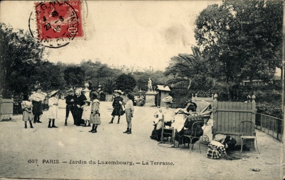 Ansichtkaart Parijs VI, Jardin du Luxembourg, terras