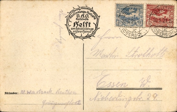 Artist PC Silesia, The Old Homeland, Mine, Church, Borsig, Eichendorff, Voting Card