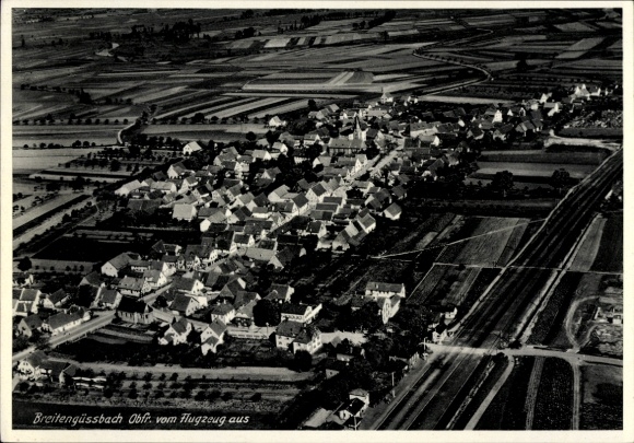 Postcard Breitengüßbach in Upper Franconia, aerial photograph
