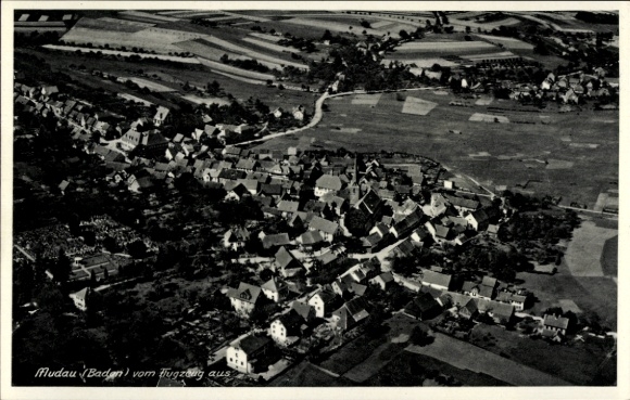 Postcard Mudau in Odenwald Baden, aerial photograph