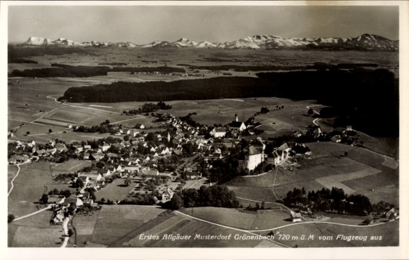 Postcard Bad Grönenbach im Allgäu Musterdorf, aerial photograph