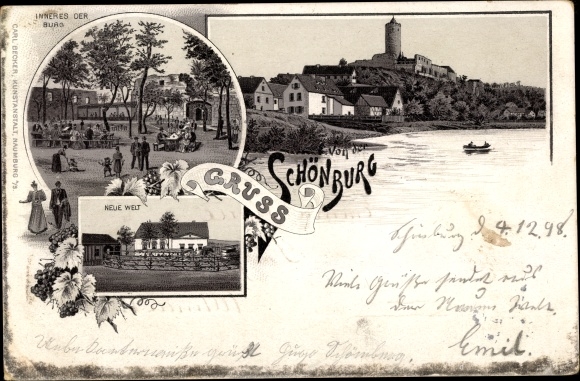 lito Naumburg an der Saale, Schönburg, wewnętrzny dziedziniec, Nowy Świat, linia brzegowa