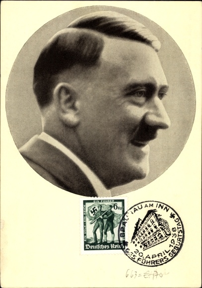 Postcard Führer and Reich Chancellor Adolf Hitler, portrait, Men of the Time No. 91