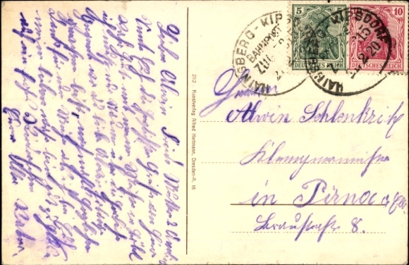 Postcard Schmiedeberg Dippoldiswalde in the Ore Mountains, partial view
