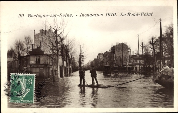PC Boulogne sur Seine Hauts de Seine, Inondations 1910, Le Rond-Point