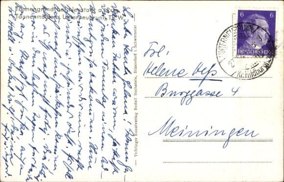 Postcard Neustadt am Rennsteig Großbreitenbach in Thuringia, Tannengrund, Tannenmühle