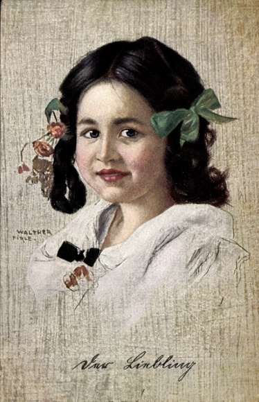 Artist Postcard Firle, Walther, The Darling, Child portrait