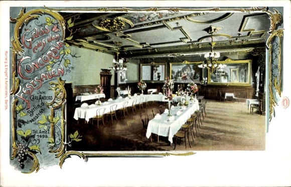 Postcard Friedrichshain Berlin, Concordia Festsäle, Andreasstr