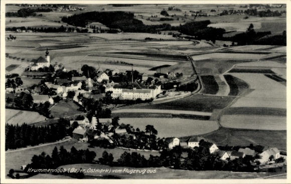 Postcard Krummennaab in the Upper Palatinate, aerial photograph