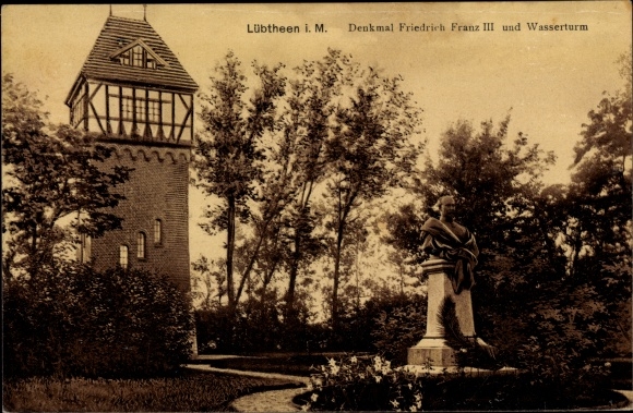 PC Lübtheen in Mecklenburg, Friedrich Franz III. monument, water tower