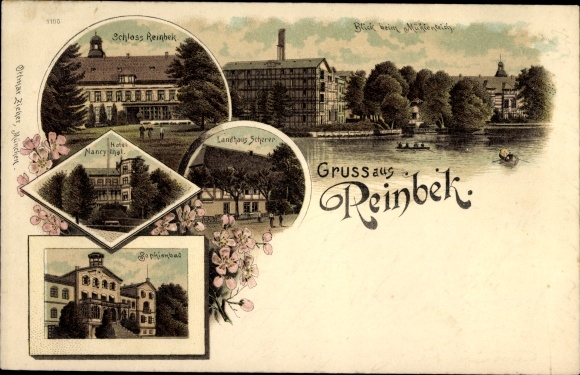 Chromo-Litho Reinbek Schleswig Holstein, castle, country house, hotel