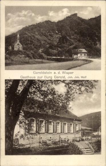 Postcard Geroldstein Heidenrod im Taunus, Inn at the Castle Gerold, Jah. Joh. Wolf