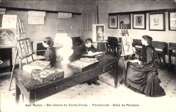Ak San Remo Ligurien, Ste-Ursule de Santa Croce, Pensionat, Malraum